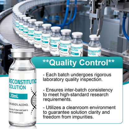 Reconstitution Solution | Bacteriostatic Water - 0.9% Benzyl Alcohol | 20ml Each Vial - Clear Glass | Third-Party Tested