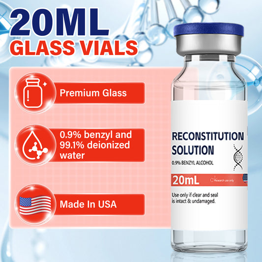 Reconstitution Solution | Bacteriostatic Water - 0.9% Benzyl Alcohol | 20ml Each Vial - Clear Glass | Third-Party Tested