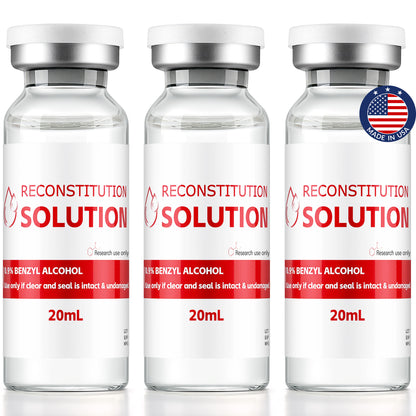 Reconstitution Solution | Bacteriostatic Water - 0.9% Benzyl Alcohol | 3-Pack 20ml Each Vial - Clear Glass | Third-Party Tested