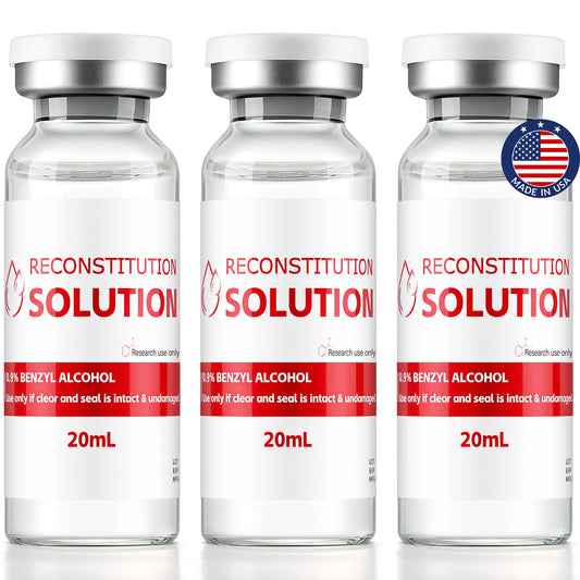 Reconstitution Solution | Bacteriostatic Water - 0.9% Benzyl Alcohol | 3-Pack 20ml Each Vial - Clear Glass | Third-Party Tested