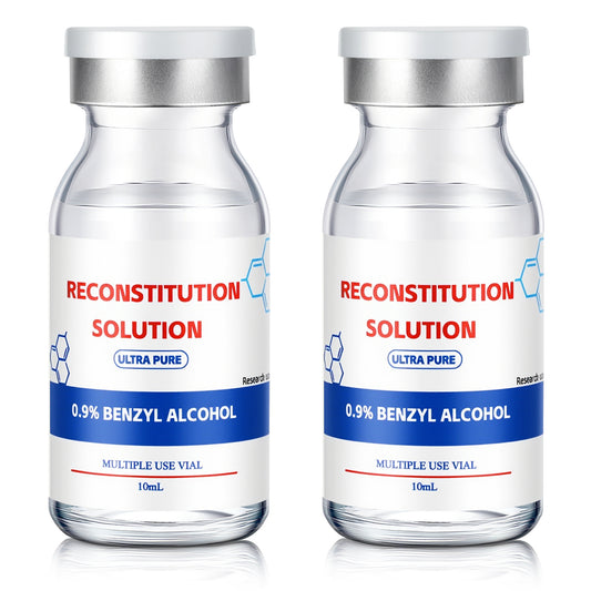 Reconstitution Solution | Bacteriostatic Water - 0.9% Benzyl Alcohol | 2-Pack 10ml Each Vial - Clear Glass | Third-Party Tested