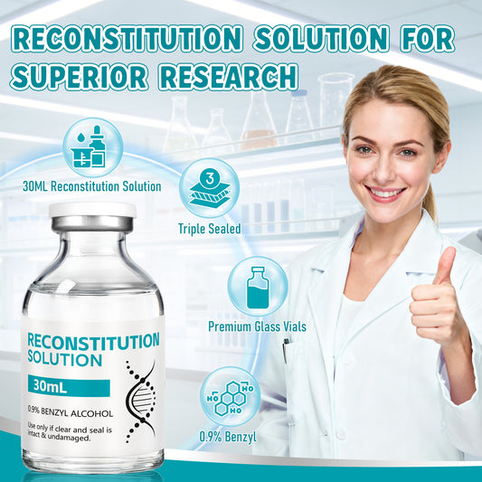 Reconstitution Solution | Bacteriostatic Water - 0.9% Benzyl Alcohol | 2-Pack 30ml Each Vial - Clear Glass | Third-Party Tested