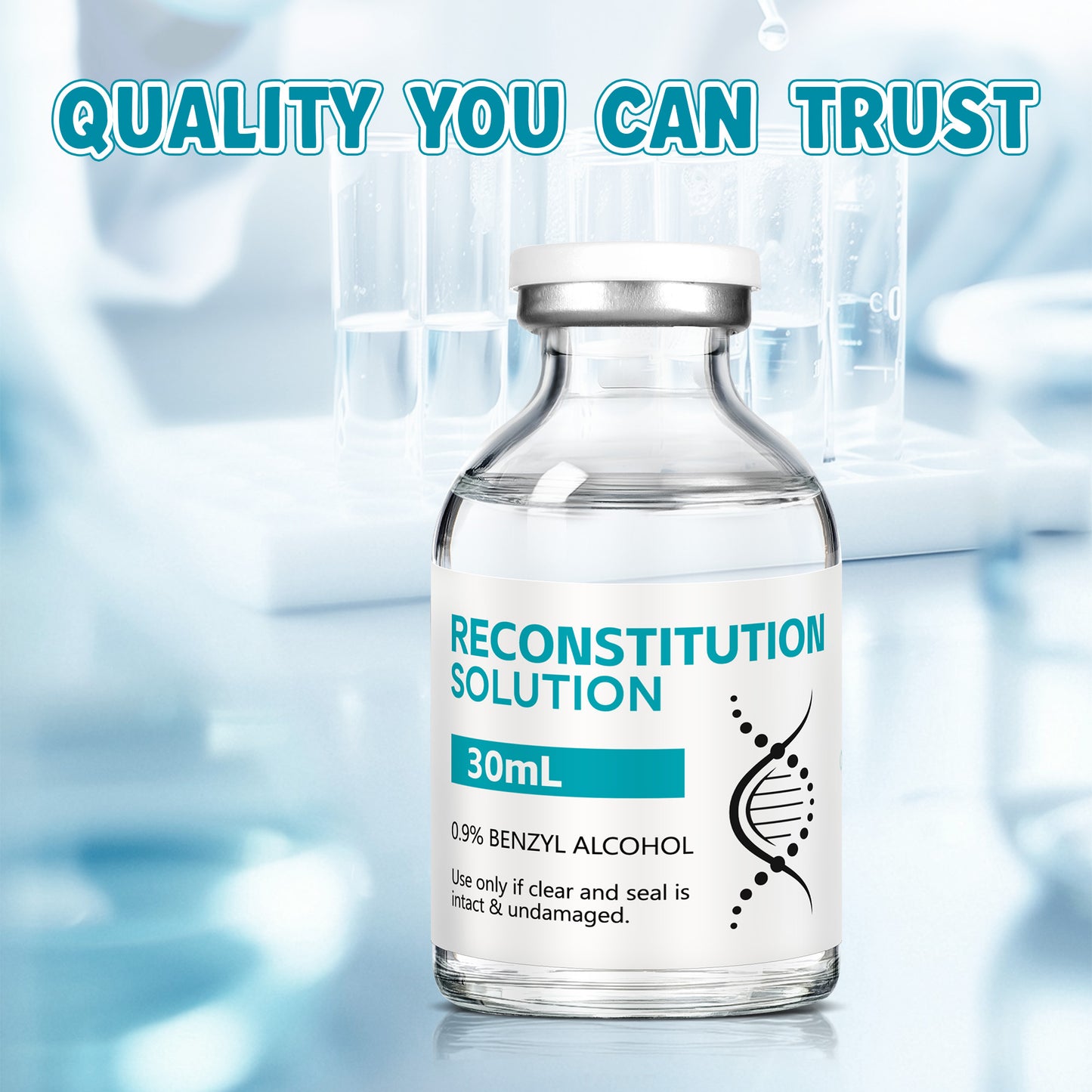 Reconstitution Solution | Bacteriostatic Water - 0.9% Benzyl Alcohol | 2-Pack 30ml Each Vial - Clear Glass | Third-Party Tested