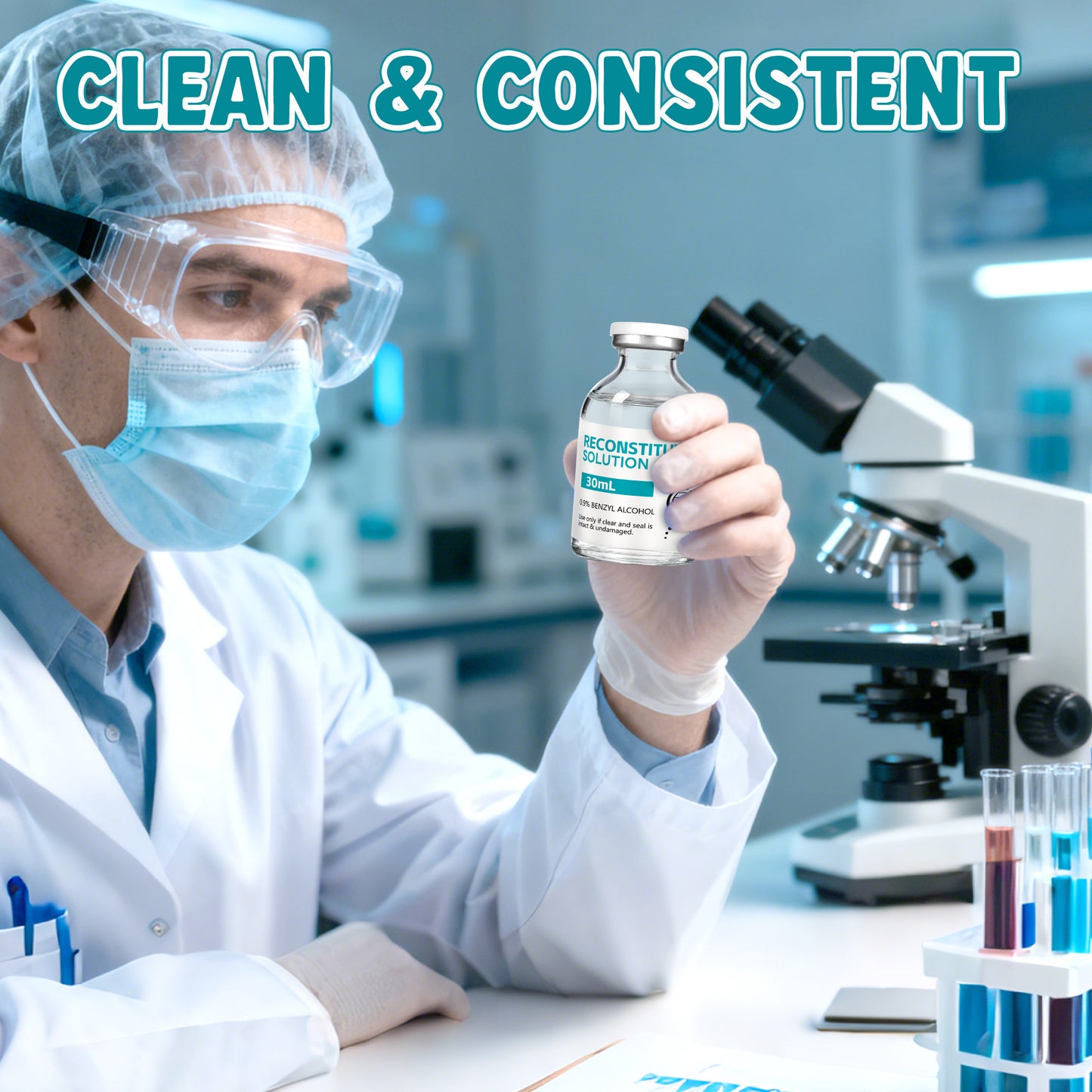 Reconstitution Solution | Bacteriostatic Water - 0.9% Benzyl Alcohol | 2-Pack 30ml Each Vial - Clear Glass | Third-Party Tested