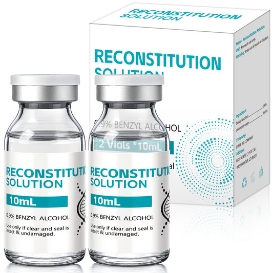 Reconstitution Solution | Bacteriostatic Water - 0.9% Benzyl Alcohol | 2-Pack 10ml Each Vial - Clear Glass | Third-Party Tested