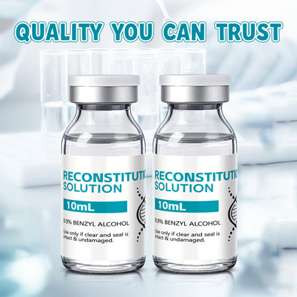 Reconstitution Solution | Bacteriostatic Water - 0.9% Benzyl Alcohol | 2-Pack 10ml Each Vial - Clear Glass | Third-Party Tested