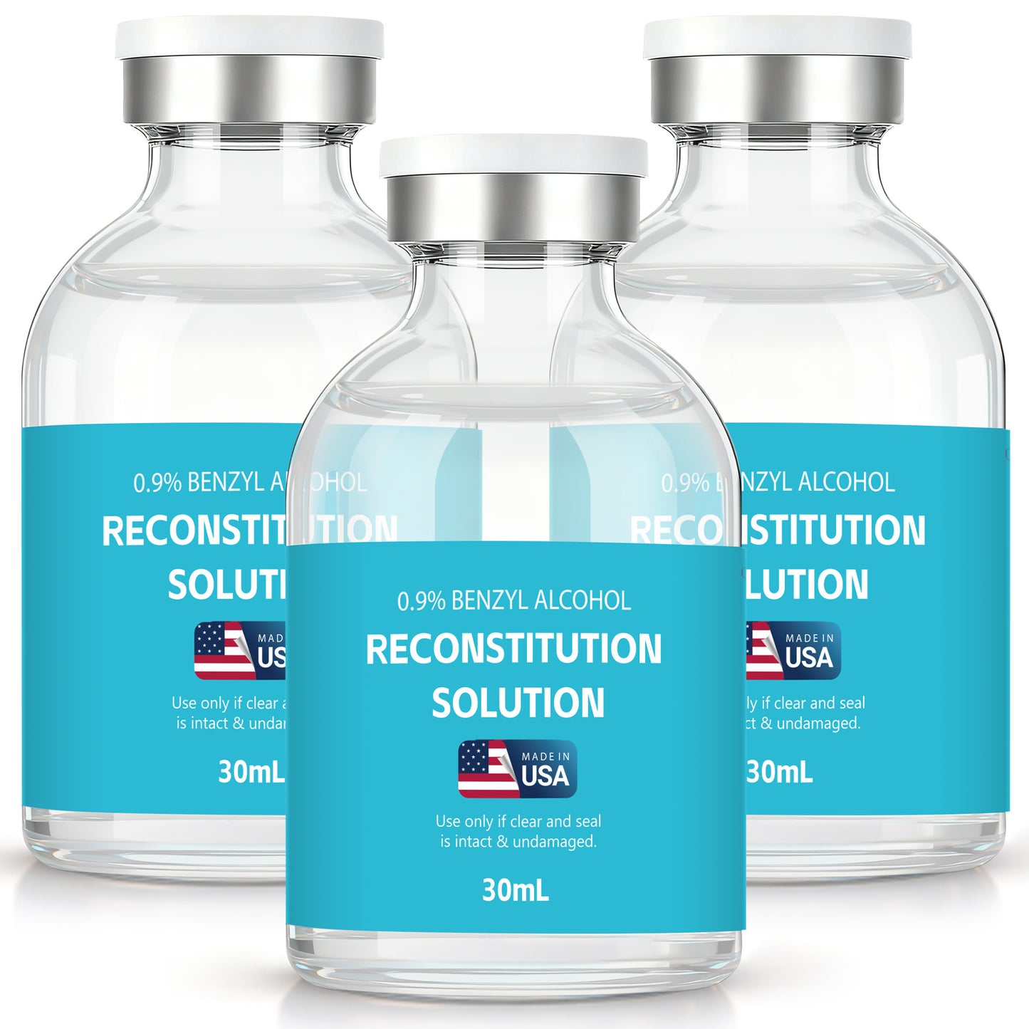 Reconstitution Solution | Bacteriostatic Water - 0.9% Benzyl Alcohol | 3-Pack 50ml Each Vial - Clear Glass | Third-Party Tested