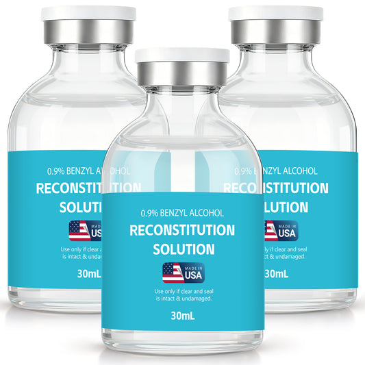 Reconstitution Solution | Bacteriostatic Water - 0.9% Benzyl Alcohol | 3-Pack 50ml Each Vial - Clear Glass | Third-Party Tested